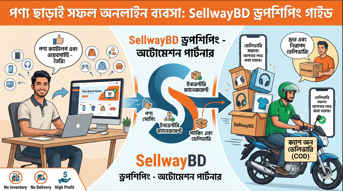 পণ্য ছাড়াই অনলাইনে ব্যবসা: SellwayBD-এর সাথে ঝুঁকিমুক্ত যাত্রার শুরু (২০২৬ আপডেট)